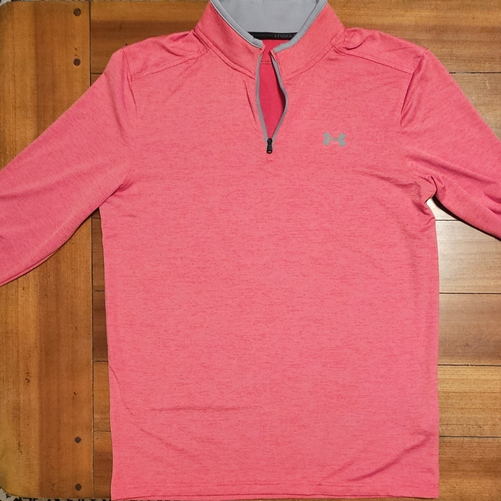 Under Armour Lightweight Heather Red Quarter-Zip Pullover